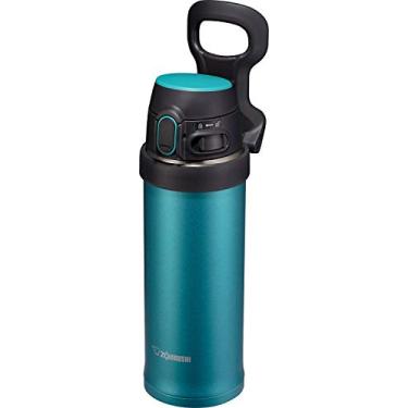 Imagem de Zojirushi SM-QHE48GK, caneca de aço inoxidável, Flip-and-Go, 473 ml, azul-petróleo