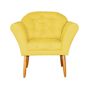 Imagem de Poltrona Decorativa Amélia Pés Palito Suede Amarelo - DS Estofados