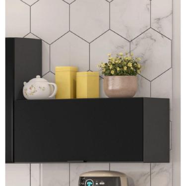 Imagem de Armário Aéreo 1 Porta Horizontal Exclusive Itatiaia Grafite/Preto Matt