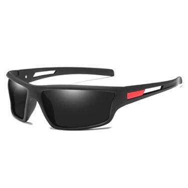 Imagem de Óculos de Sol Masculino Polarizado Esporte Ciclismo Corrida UV400 (Preto-Vermelho)
