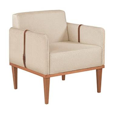 Imagem de Poltrona Duali em Linho Agarb Decor Cor:Linho Bege Claro