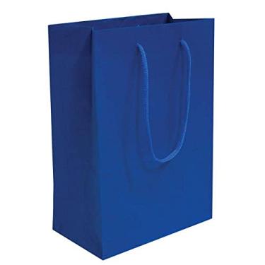 Imagem de 100 Sacolas Azul Royal de Papel para Presente Tamanho 25x17x6 cm Coloridas Escolha a quantidade, para embalagem, presentes, delivery, artesanato, lembranças, varejo, sacolinha surpresa de festas
