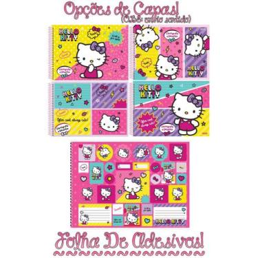 Imagem de Caderno Hello Kitty Desenho E Cartografia Espiral 60 Folhas - São Domi