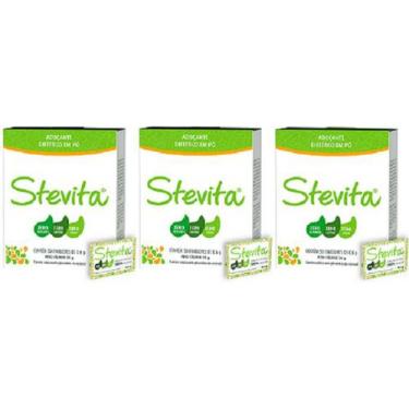 Imagem de Adocante Stevita Stevia 50 Env 0,6G Natural 3 Unidades - Steviafarma