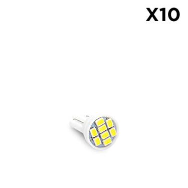 Imagem de 10 Lâmpadas Led Interior Farolete Pingo T10 8 Leds