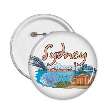 Imagem de Australia City Sydney Ópera Aquarela Alfinetes Emblema Emblema Acessório Decoração 5 peças