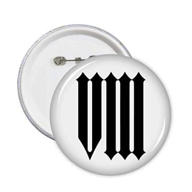 Imagem de Algarismos romanos Oito em Silhueta Preta Broche Emblema de Botão Decoração 5 peças