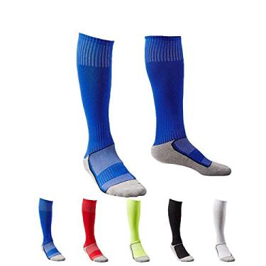 Imagem de 5 pares de meias longas esportivas de futebol americano/futebol, meias esportivas, meias de algodão acima do joelho, meias de cano alto, Kids, Medium