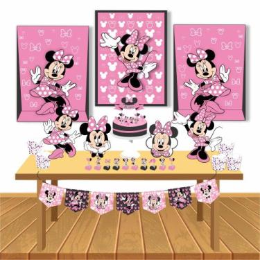 Imagem de Kit Festa Infantil Menina Minnie Rosa Lembrancinha Decoração - Cg Mimo