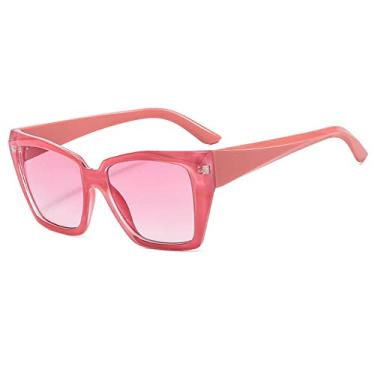 Imagem de Óculos de sol quadrados vintage femininos grandes coloridos óculos de sol feminino tons gradientes Óculos femininos, C4Pink, rosa, tamanho único