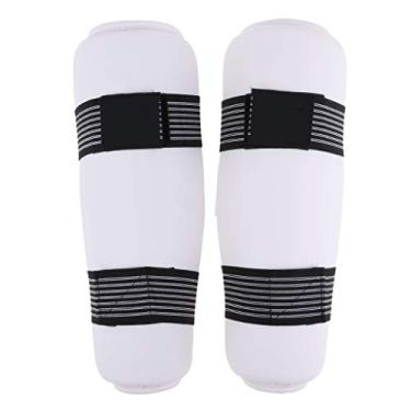 Imagem de DYNWAVE de MMA Protetor de Pé Sparring Shin Guard Equipamento de Proteção para Artes Marciais Kickboxing Karate para Homens Mulheres XS, Branco, Xs.