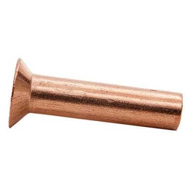 Imagem de CREULT Rebites escareados de cobre M8 x 20 mm de comprimento, cabeça chata, rebites, liso, fixadores de percussão do corpo, material conservante (4 peças)