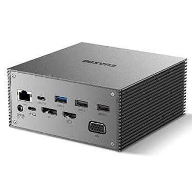 Imagem de Estação de ancoragem USB-C EUASOO 16 em 1 tripla tela USB C Dock com suporte de carregamento, 4K HDMI, DP, VGA, 7 portas USB, Ethernet, leitor de cartão SD/TF para MacBook e Windows, macOS apenas suporta modo espelhado