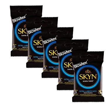 Imagem de Kit c/ 5 Pacotes Preservativo Skyn Extra Lubrificado c/ 3 Un Cada