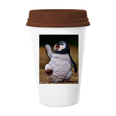 Imagem de Caneca de cerâmica criatura Antártica fofa ciência do pinguim natureza caneca café bebendo vidro cerâmica copo tampa