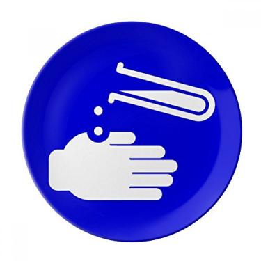 Imagem de Corrosion Blue Square Placa de Aviso Decorativa Porcelana Salver Prato de Jantar