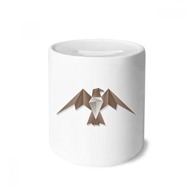 Imagem de DIYthinker Caixa de dinheiro geométrica abstrata padrão origami caixa de cerâmica porta-moedas presente de cofrinho