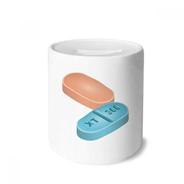 Imagem de DIYthinker Produtos de cuidados de saúde com ilustração de comprimidos, caixa de dinheiro caixa de cerâmica porta-moedas presente de cofrinho