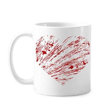 Imagem de Caneca vermelha de coração para o dia dos namorados xícara de cerâmica café porcelana louça