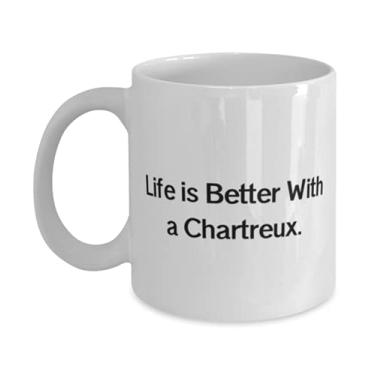 Imagem de Life is Better With a Chartreux. Caneca de gato Chartreux 325 ml, presente de gato sarcástico Chartreux, copo para amantes de gatos