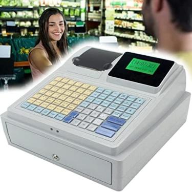 Imagem de Caixa Registradora Eletrônica, Caixa Registradora Elétrica De 81 Teclas Com Gaveta, Teclado Plano E Impressora Térmica, 8 LEDs Digitais Comerciais Para Pequenas Empresas/varejo/restaurante,Strikin