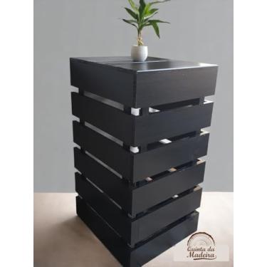 Imagem de Capa para botijão a gás de madeira maciça 45x45x70 Cor:Preto