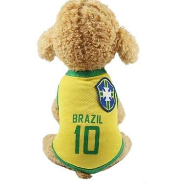 Imagem de Camisa Pet Camiseta Brasil Gato Cachorro Copa Do Mundo - Tuttistore