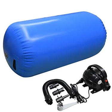 Imagem de GLANT Air Mat Tumble Track AirSpot - Trampolim de treinamento de ginástica - Trampolim inflável redondo (rolo de ar - azul royal), (diâmetro) 60 cm x (A) 100 cm)
