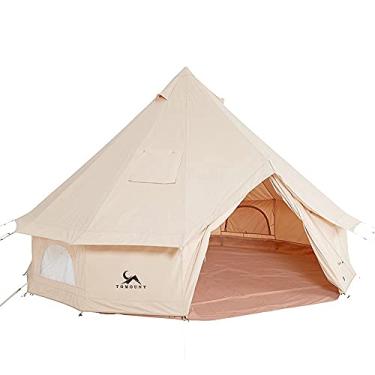 Imagem de MC TOMOUNT Tenda de lona para barraca de sino Yurt com macaco de fogão com zíper e piso removível para glamping, caminhão, carro, acampamento