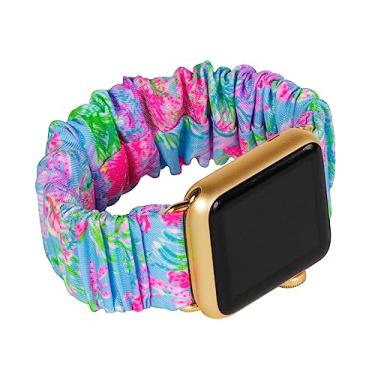 Imagem de Lilly Pulitzer Pulseira Scrunchie para Apple Watch, tamanho para relógios inteligentes de 38 mm e 40 mm, compatível com Apple Watch séries 1-6, Cay to my Heart