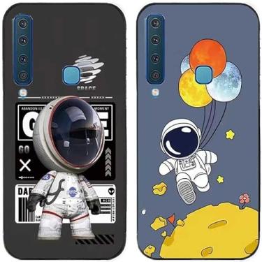 Imagem de 2 peças fashion astronauta impresso TPU gel silicone capa de telefone traseira para Samsung Galaxy todas as séries (Galaxy A9 2018)