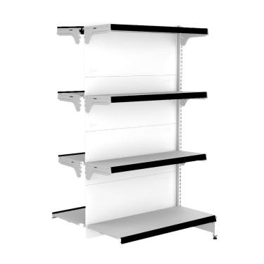 Imagem de Gondola Centro 137 FIT Continuação Branco 8 Bandeja Pe Preto