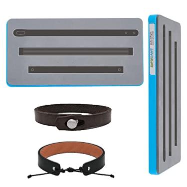 Imagem de SUPERDANT 3 estilos de pulseiras de barra de madeira, corte de matriz, cortador de joias, pulseira de corte de tecido, modelo de máquina de corte de tecido, corta com caixa protetora de plástico resistente a rachaduras e espuma de EVA