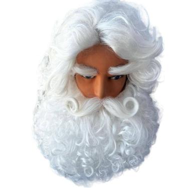 Imagem de Papai Noel Realista Luxo Barba Bigode Peruca Sobrancelha