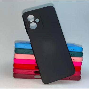 Imagem de Capa Capinha Protetora - Motorola Moto G54 - Silicone aveludada por dentro toque sedoso (Preto)