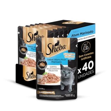 Imagem de Pack Ração Úmida Sheba Sachê para Gatos Filhotes Sabor Atum Marinado 85g - 40 unidades