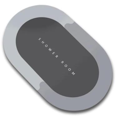 Imagem de Tapete Mágico Oval Antiderrapante Para Banheiro Super Absorvente Não Escorrega Secagem Rápida Para Casa Grande Box Piso Emborrachado Ultra Macio Lavavel em Lavanderia Alta Absorção - VOLT3M