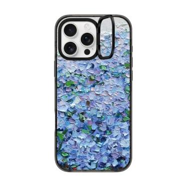 Imagem de CASETiFY Capa com suporte de anel de impacto para iPhone 16 Pro Max [suporte/2 m. Proteção contra quedas de grau militar/compatível com Magsafe] - Nantucket Blue Hydrangeas - Preto transparente