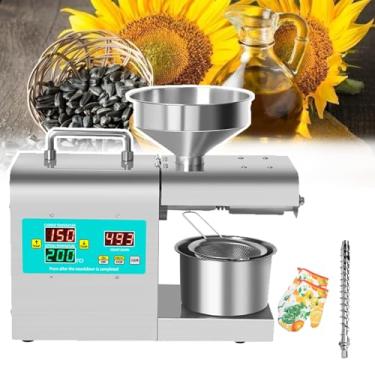 Imagem de KKSOUFX Controle digital inteligente temperatura Prensa óleo amendoim e girassol Extrator azeite,Máquina automática prensa óleo,Prensagem Contínua 24 Horas/Quente/Frio