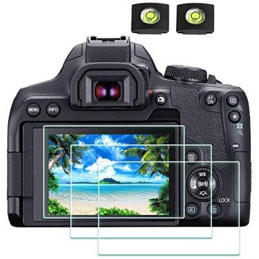 Imagem de Protetor de tela Rebel T8I Aplicável para Canon EOS Rebel T8i Camera & Hot Shoe Cover [2+3Pack], ULBTER 0,3 mm 9H Dureza Vidro Temperado Antiarranhões Antibolhas Antidigitais