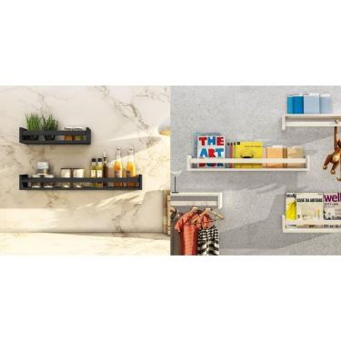 Imagem de Prateleira de Madeira Revisteiro Preto 10x10x45cm