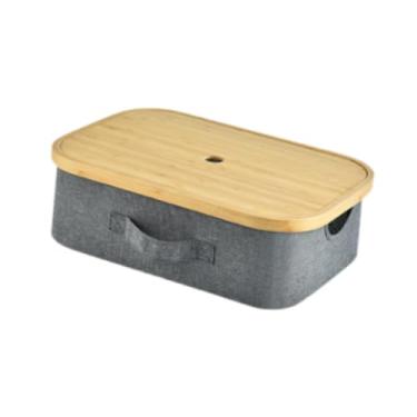 Imagem de Bothyi Cesto de roupa suja Cesto de lavar roupa dobrável com tampa Grande decorativo portátil Cesto de roupas para armazenamento para banheiro Armário de, Cinza