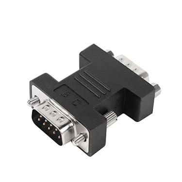 Imagem de QIANRENON RS232 DB9 macho para DB9 adaptador conector extensor macho DB conversor serial de 9 pinos, para dispositivos de interface de comunicação serial, preto