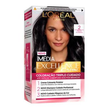 Imagem de Coloração Imédia Excellence LOréal Paris  Tons Escuros, 2.0 Preto Clás