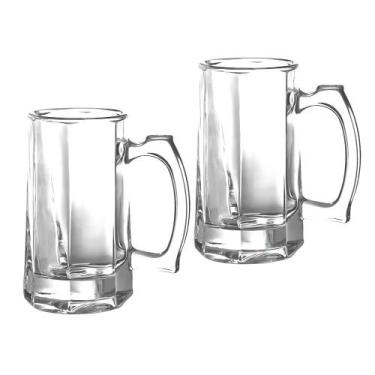 Imagem de Kit 02 Canecas De Vidro Chopp Cerveja Zero Grau 350ml De Congelar - Am