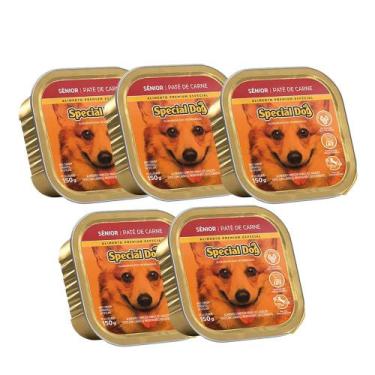 Imagem de Kit 5 Ração Special Dog Patê Cães Sênior Carne 150g