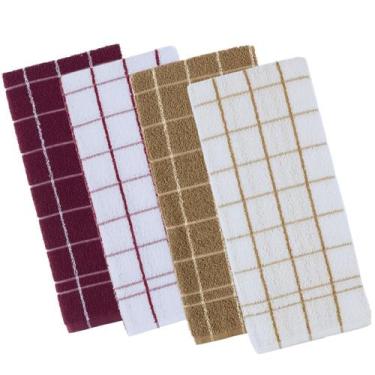 Imagem de Kit 4 panos de prato teka chef premium atoalhado 100% algodão 45 x 70c