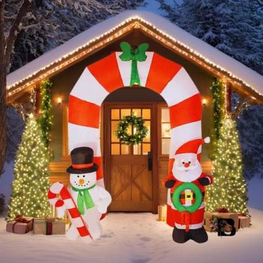 Imagem de Arco Inflável Grande Papai Noel Luz Led 2,50m Bilvolt Decoração De Nat