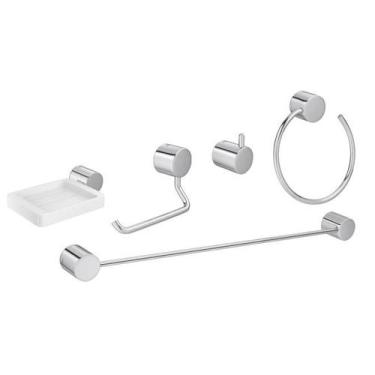 Imagem de Kit Acessórios pra Banheiro Flex 2000 Cromado 5 Peças - Deca - DECA ME
