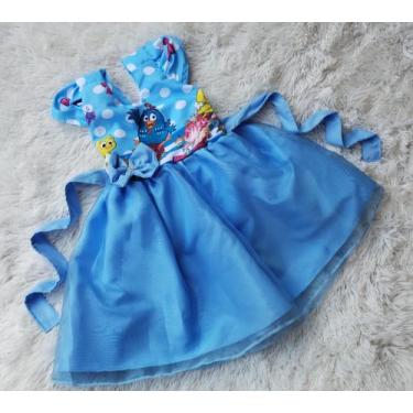 Imagem de Vestido Infantil Tule Temático Galinha Pintadinha Azul - aurea, PP